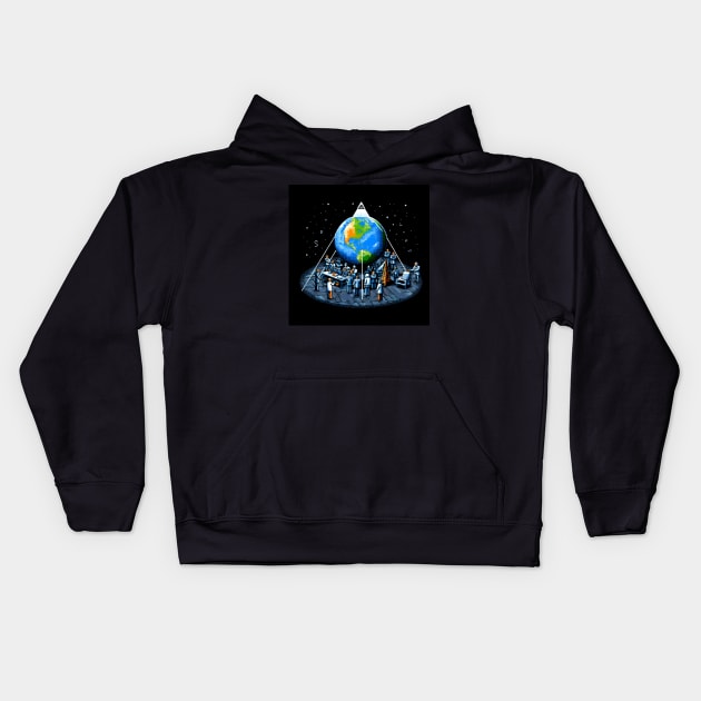 new world order - new world conspiracy new world order Kids Hoodie by vaporgraphic